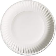 AJM AJMPP6GRE Green Label Paper Plates, Microwavable, 6" Diameter, White - 100 Count (Pack of 10)