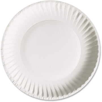 AJM AJMPP6GRE Green Label Paper Plates – Microwavable, 6" Diameter, White - 100 Count (Pack of 10)