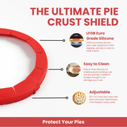 BakeBarn Pie Crust Shield, Adjustable 7-11 Inch, Red 2 Pack