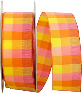 Reliant Ribbon Plaid Bright 2 Value Wired Edge Ribbon, 1-1/2 Inch X 50 Yards, Multi