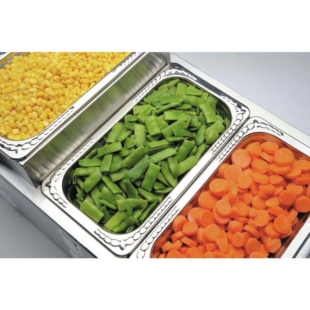 Steam Table Pan Riser Full Size Stainless Steel Pan Elevator - 22" L x 12" W x 4" H by HUBERT – Stainless Steel, Metal, Model ENM2012SS