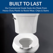 CHURCH 295CT Commercial Open Front Plastic Toilet Seat by Bemis – Elongated (Pack of 2), Plastic, Black, Pack of 2, Model 295CT 047