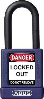 ABUS Purple Lockout Tagout Premium Solid Body Safety Padlock - OSHA Compliant Loto Lock Insulated Against Electric Shock, Keyed Different, 1 Key Per Lock