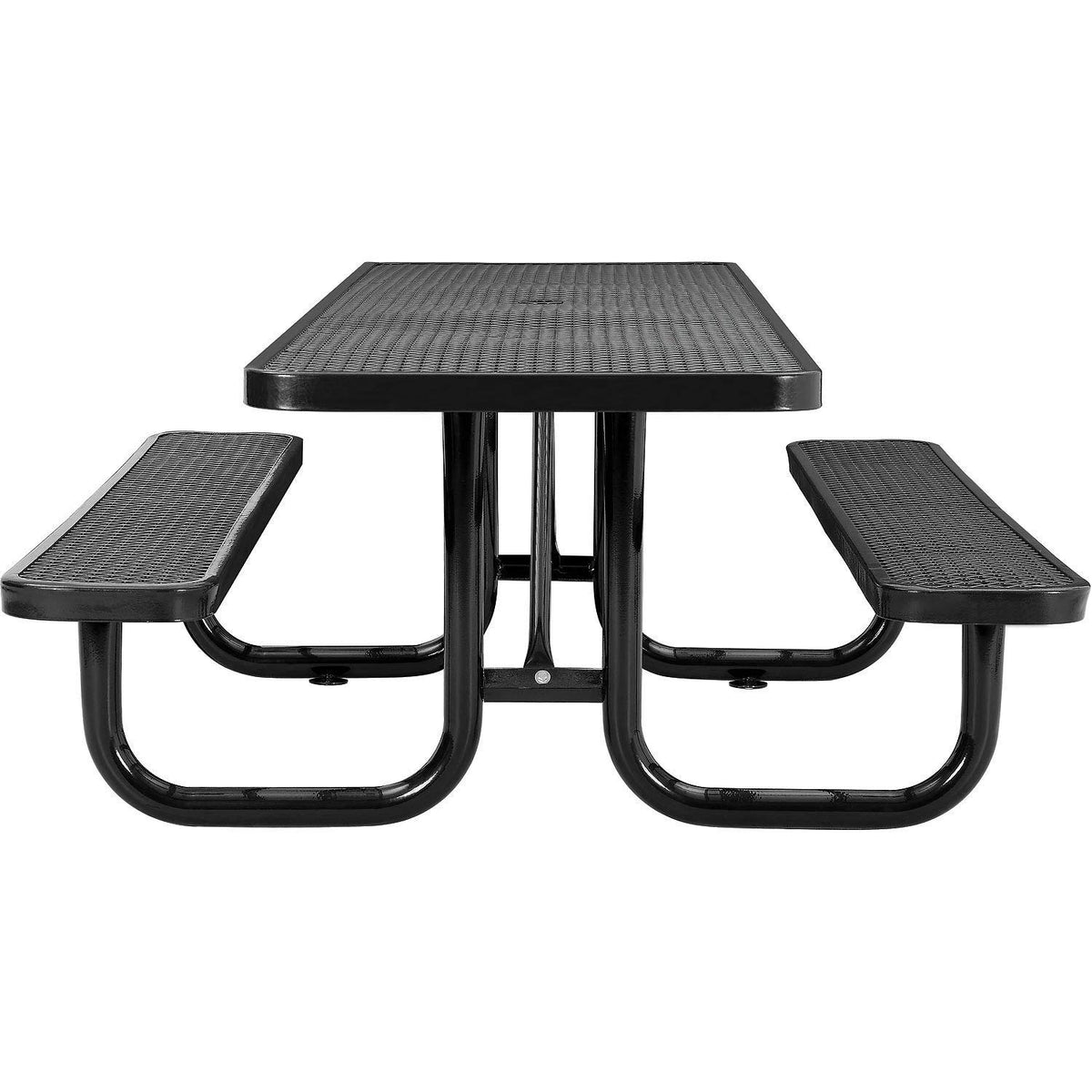 8'L Rectangular Picnic Table by Global Industrial – 96 inches x 60 inches x 30 inches, Steel, Black, Model 695289BK