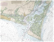 PM11537B Baldhead Island NC Nautical Map Place Mat - Set of 4