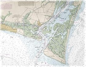 PM11537B Baldhead Island NC Nautical Map Place Mat - Set of 4