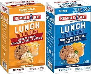Bumble Bee Lunch on the Run Bulk Bundle (8 Total Kits) - Original Tuna Salad and Classic Chicken Salad with Crackers, Fruit, and a Cookie - Ready to Eat Protein Kits