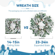 PureCosy Christmas Wreath, 24 Inch Artificial with Owl Pine Cones and Greenery, Owl Wreaths