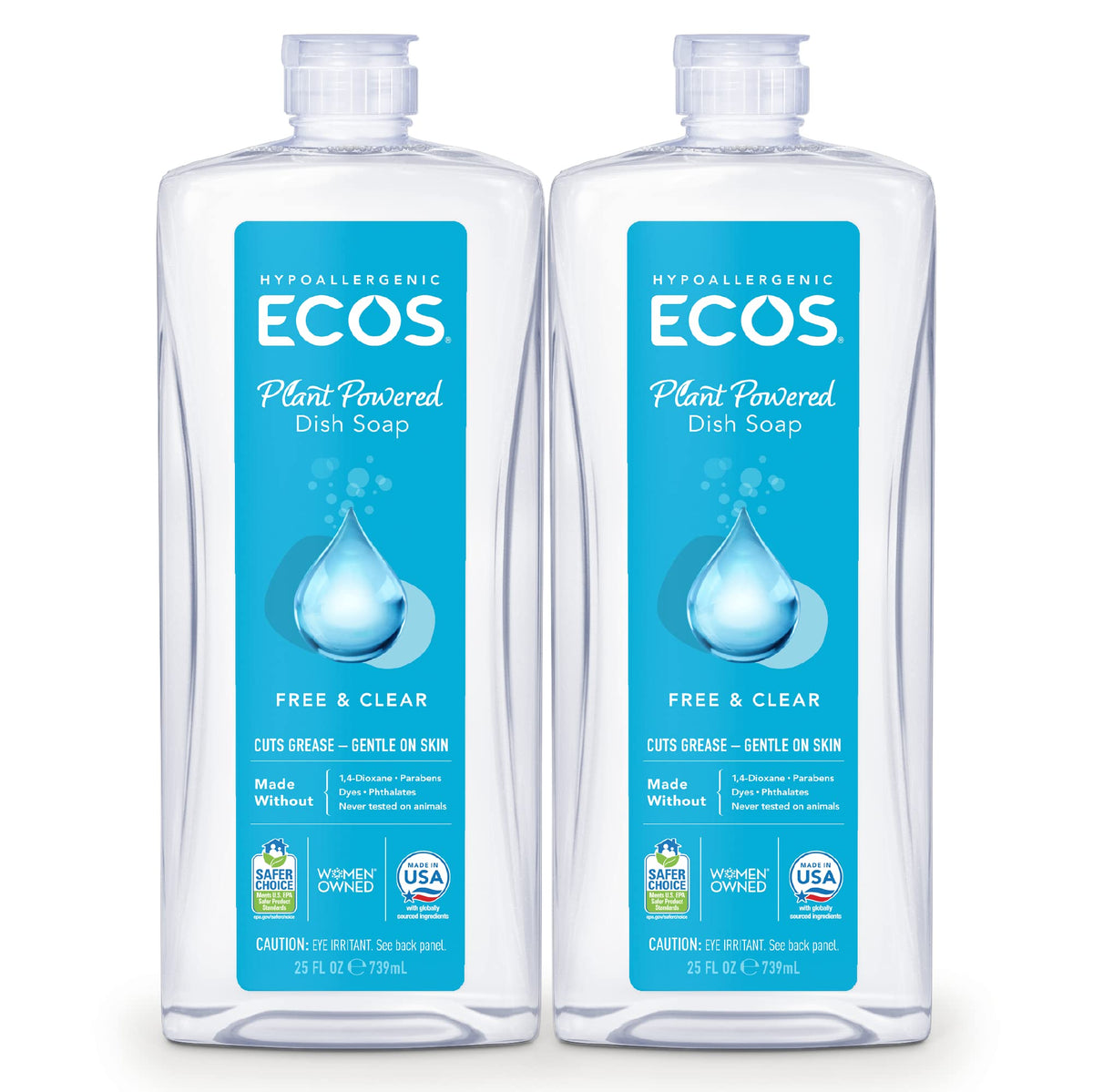 ECOS Free & Clear / 25 Fl Oz (Pack of 2) / 2 Dish Soap