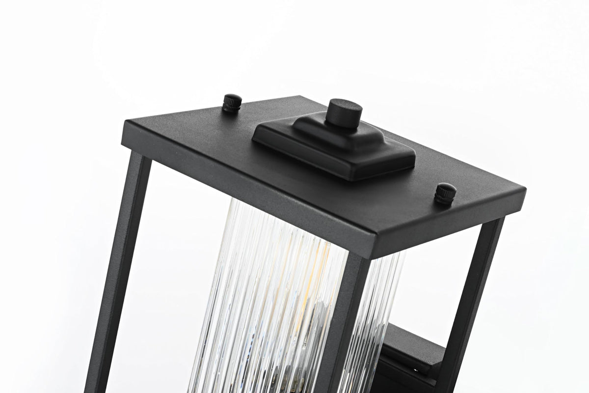 Dover One Light Outdoor Wall Sconce Black by Lighting Design – Iron, Black, Model OD302W12BK
