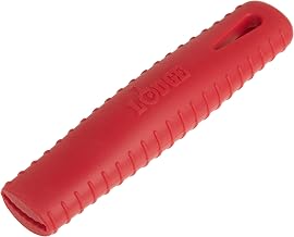 Lodge Silicone Hot Handle Holder for Carbon Steel, Red | Dishwasher Safe Silicone Handle Holder for Lodge Carbon Steel Pans, Reusable Heat Protection Up to 500°