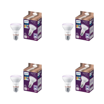 Smart Wi-Fi Connected LED 45-Watt R20 Light Bulb 4-Pack by PHILIPS – Plastic, Multicolor + Tunable White, Pack of 4, Model 567123