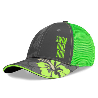 Performance Adjustable Trucker Hat for Men and Women by Headsweats – Polyester, Neon Green/Grey, Model 7743