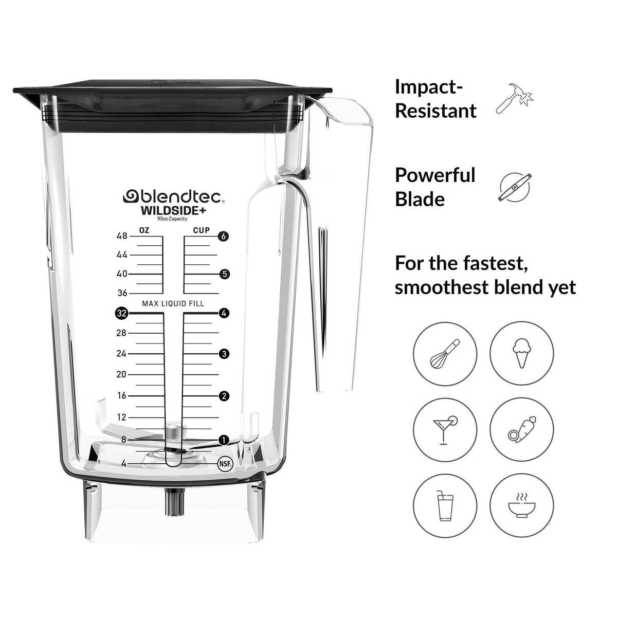 90 oz WildSide Jar by Blendtec – 3 quart, 90.0 fluid_ounces, Copolyester, Clear