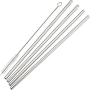 Winco 4" Stainless Steel Drinking Straw Set, 5- : Straight Straws | Dishwasher safe, Straight for versatility, Eco-friendly design, Drinking Straw Set