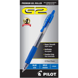 G2 Premium Gel Pens by PILOT – 12 Count (Pack of 1), Rubber, Blue Ink, Model 31257