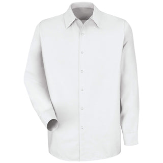 Men's Specialized Pocketless Work Shirt by Red Kap – Medium Tall, Polyester, White, Model SP16WH LN M