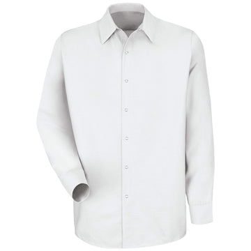 Men's Specialized Pocketless Work Shirt by Red Kap – Medium Tall, Polyester, White, Model SP16WH LN M
