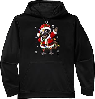 Emu Bird Christmas Lights Fun Dab Dance Santa Xmas Performance Hoodie