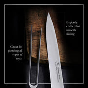 Hammer Stahl Carving Knife and Fork Set, 8 Inch German Steel Blades, Stainless Steel