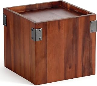 G.E.T. 9 1/2" Brown Walnut Wood Square Riser