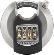 Master Lock Magnum Combination Discus Padlock, Shrouded Shackle M40NUMEC | Heavy-Duty Stainless Steel Lock, 2-3/4-Inches Wide for Sheds, Storage Units, Tools, Construction Sites & More