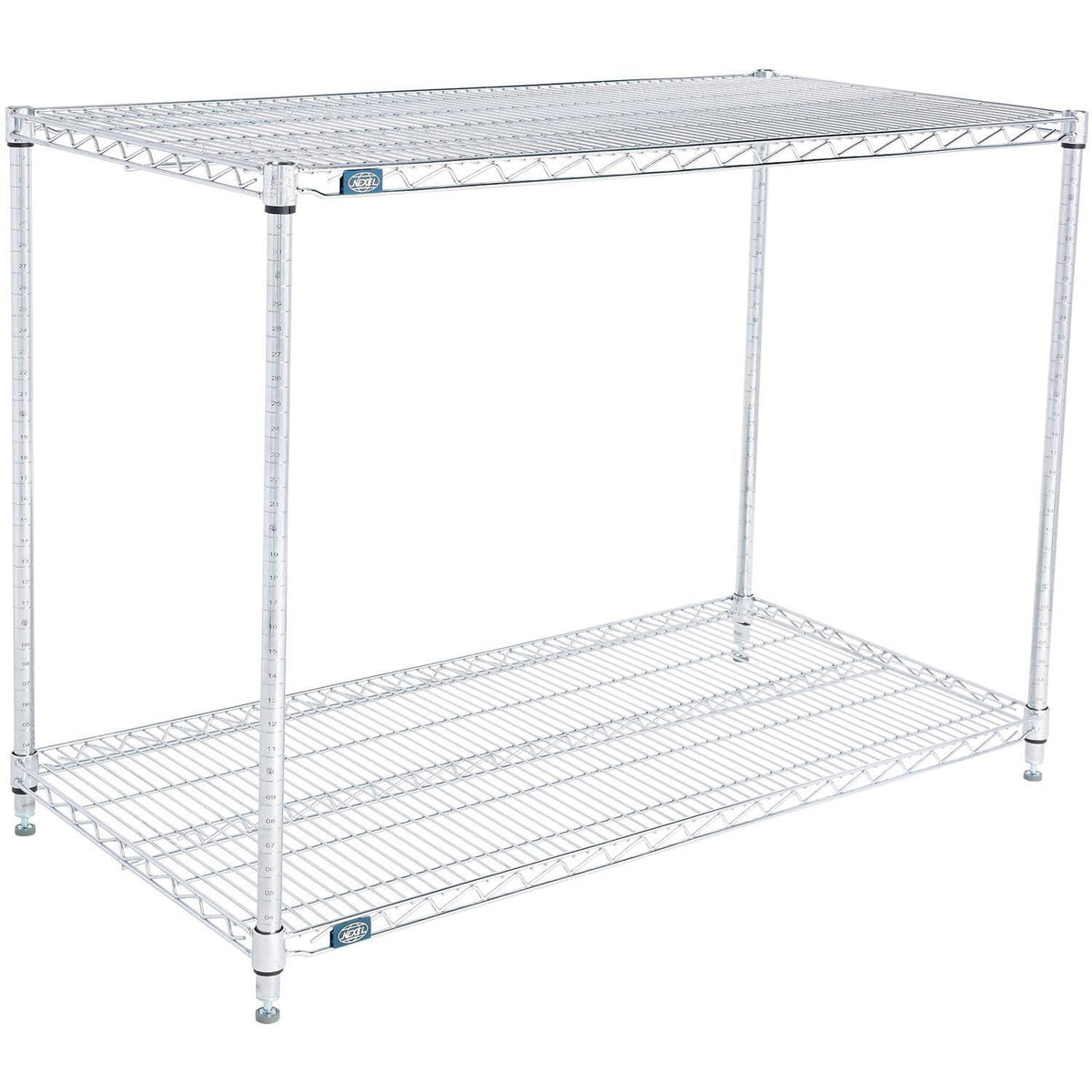 ESD, 2 Tier, Wire Shelving Starter Unit, 48" W x 21" D x 34" H by Nexel – 48" W x 21" D x 34" H, Alloy Steel, Chrome, Model 21483ESD2