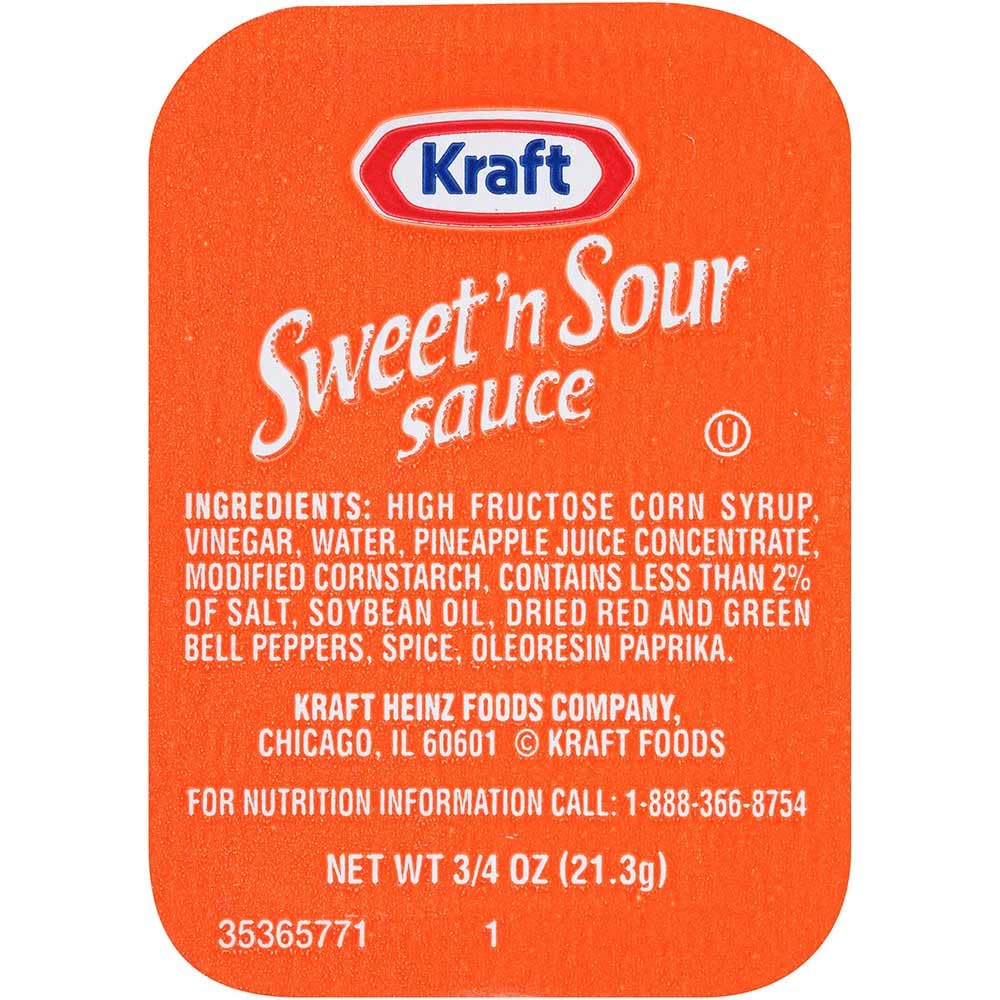 Sauce Sweet And Sour 200 Count 3/4 Ounce by Kraft – 2 tbsp (35g), Pack of 200