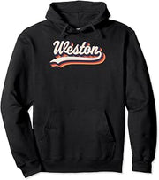 Weston First Name Retro Groovy Custom Personalized Name Pullover Hoodie