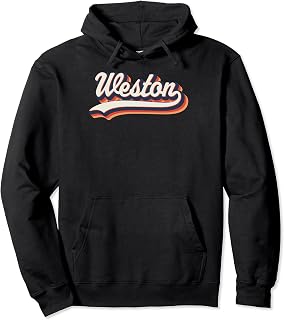 Weston First Name Retro Groovy Custom Personalized Name Pullover Hoodie