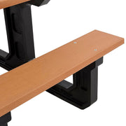 Outdoor 6' Rectangular Picnic Table by Global Industrial – 73.23 inches x 58 inches x 30 inches, Recycled Plastic, Cedar, Model 271677CD