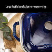Ceramic 4-pc Baking Pans Set by STAUB – 4-pc, 3 quarts, Stoneware, Vitreous Glass Porcelain Enamel, Dark Blue, Pack of 4