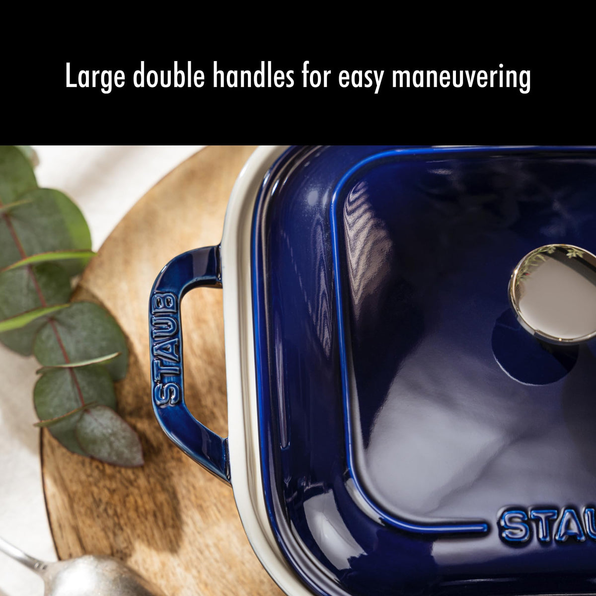 Ceramic 4-pc Baking Pans Set by STAUB – 4-pc, 3 quarts, Stoneware, Vitreous Glass Porcelain Enamel, Dark Blue, Pack of 4