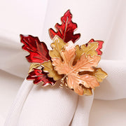 Mokylor Maple Leaf Napkin Rings, Zinc Alloy, Set of 8, Orange