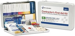 First Aid Only 90671 50-Person ANSI B+ Contractor's Emergency First Aid Kit for Home Renovation, Job Sites, and Construction Vehicles, 254 Pieces White