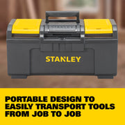 Tool Box by STANLEY – 19", Plastic, Black, Yellow, Model STST19410