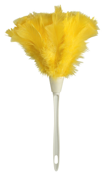 Turkey Feather Duster by Ettore – 14-inch, Yellow, Pack of 10, Model 48618