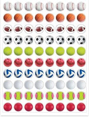 Hygloss Products Sports Balls Stickers - Perfect for Arts, Crafts, Classroom, DIY Projects & Much More - 1/2” Round Self-Adhesive Stickers - 80 Stickers per Sheet - 25 Sheets
