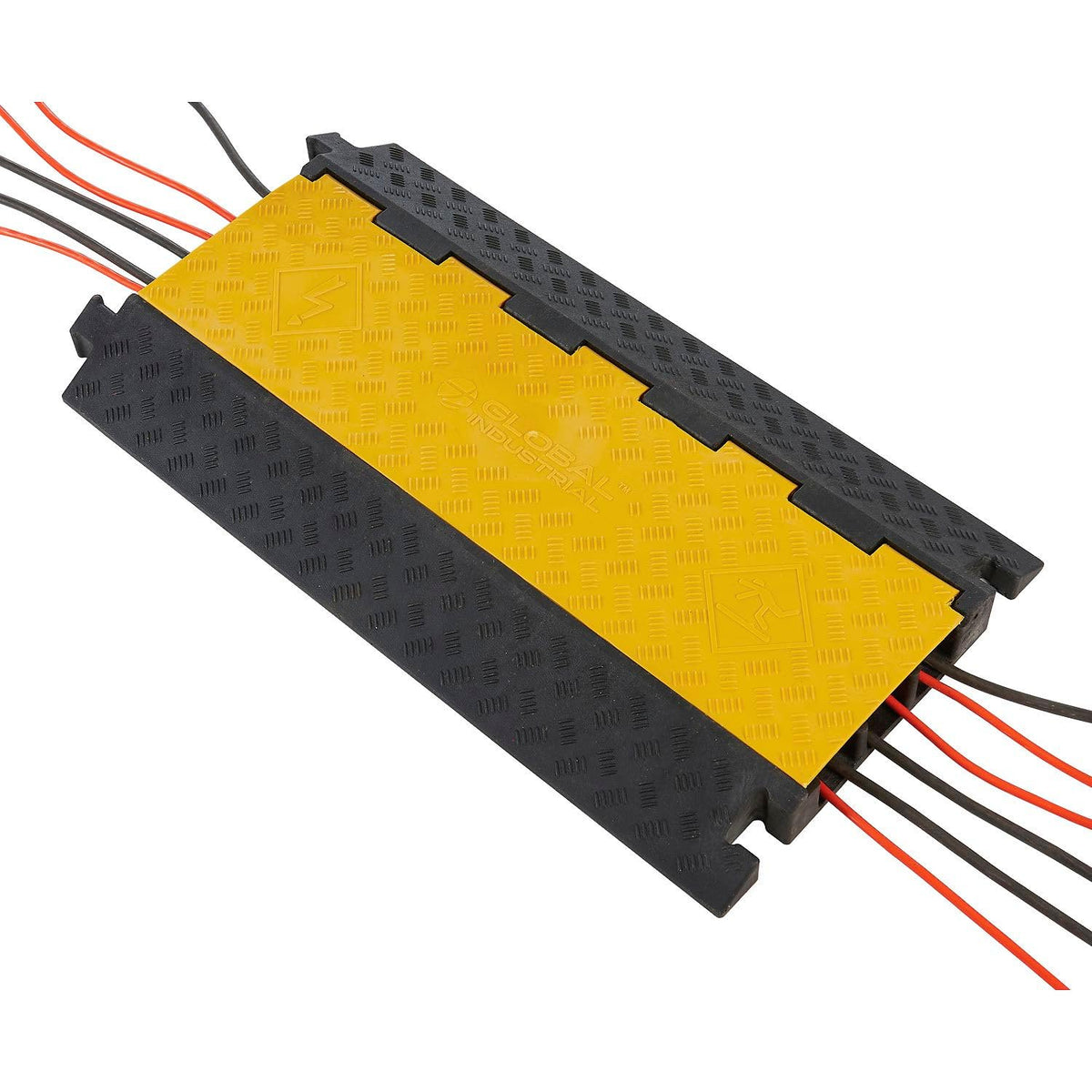 3-Channel Heavy-Duty Cable Protector by Global Industrial – Rubber, Yellow, Model TSH20130