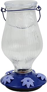 Perky-Pet 9107-2 Grand Oasis Top-Fill Glass Hummingbird Feeder Purple 38 oz Capacity