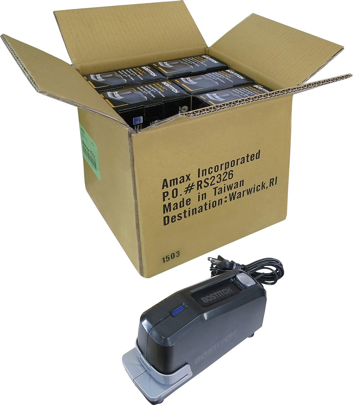 Automatic Electric Desktop Stapler by Bostitch – Metal, Black, Pack of 6, Model 02210CT