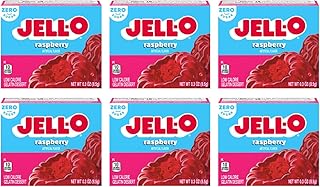 Jell-O Raspberry Sugar-Free Gelatin Mix (0.3 oz Boxes, Pack of 6)