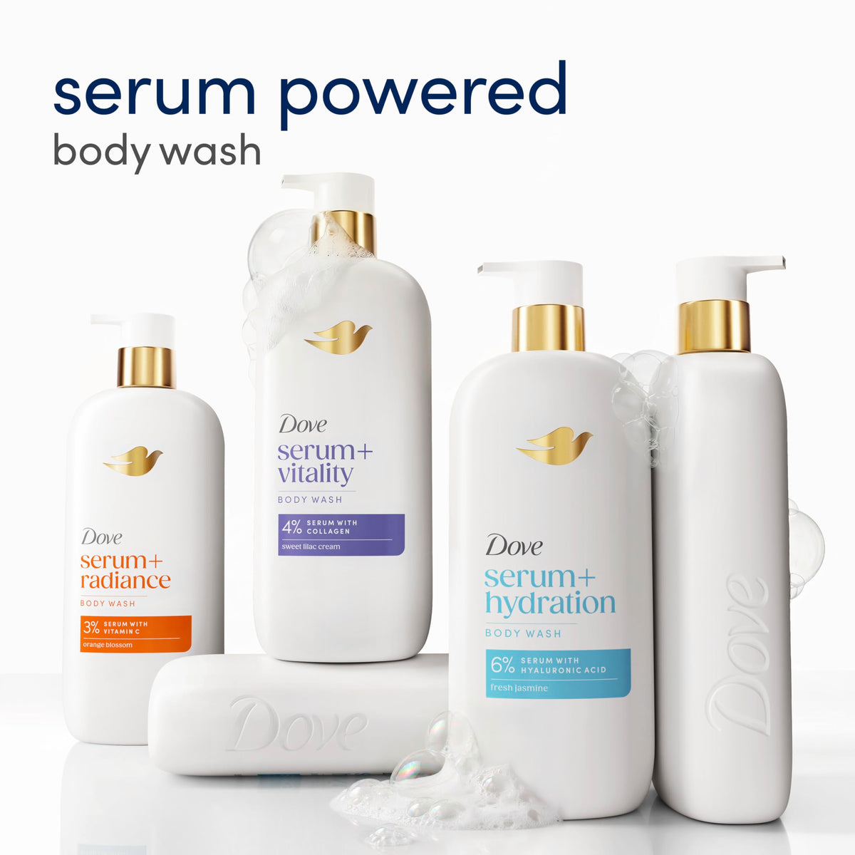 Serum + Acne Clear Body Wash with 1% Salicylic Acid by Dove – 18.5 Fl Oz (Pack of 1), White, Model 011111049451