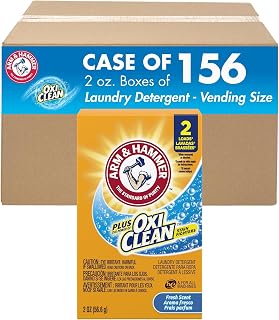 Arm & Hammer plus OxiClean Powder Laundry Detergent Professional, Fresh Scent, Coin Vend 2 oz., 2 Loads, (Case of 156)