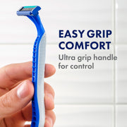 Sensor3 Simple Men’s Disposable Razors by Gillette – 12 Count (Pack of 1), Rubber, Blue
