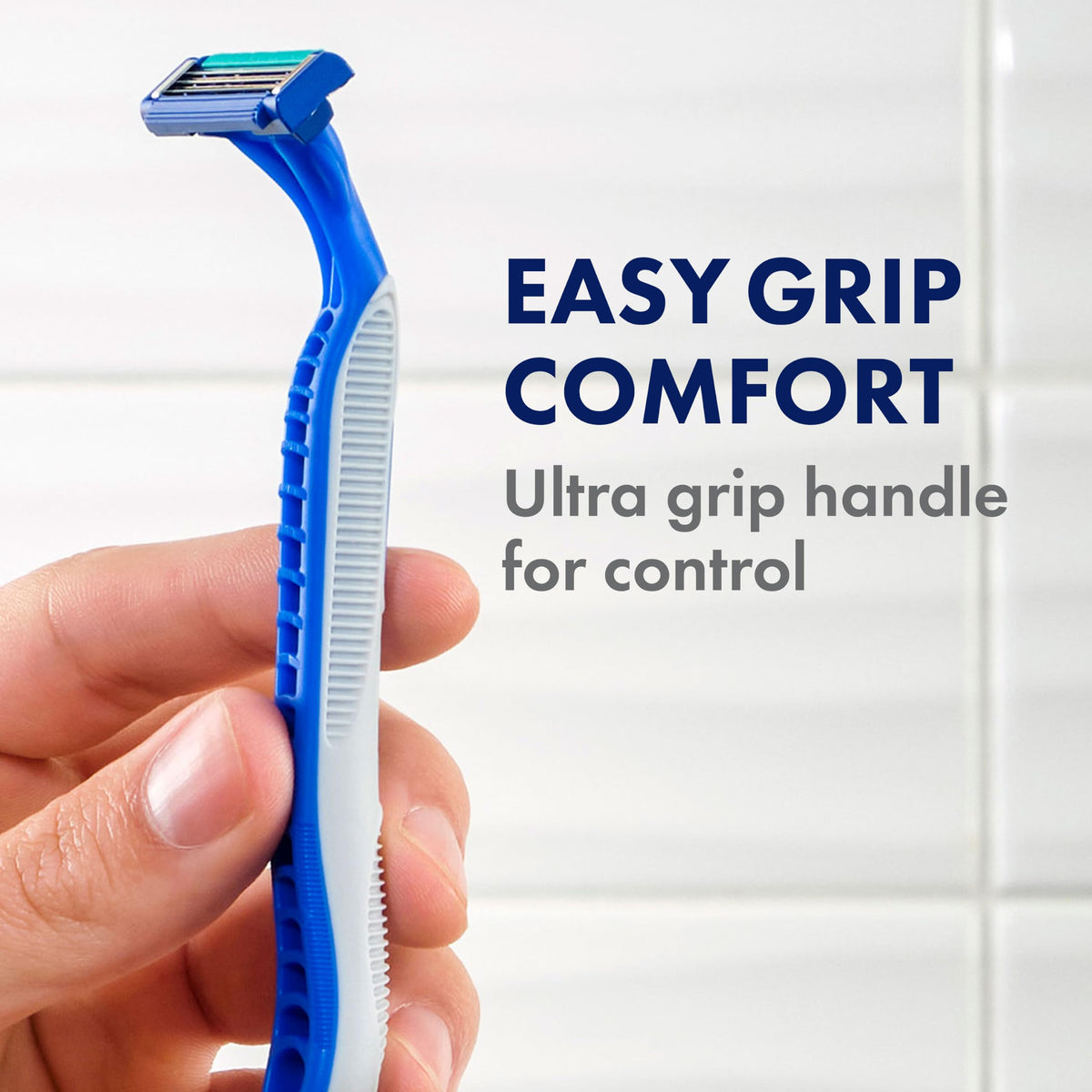 Sensor3 Simple Men’s Disposable Razors by Gillette – 12 Count (Pack of 1), Rubber, Blue