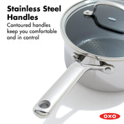 OXO 2.5QT Saucepan with Lid / Stainless Steel / 2.5 quarts Saucepans