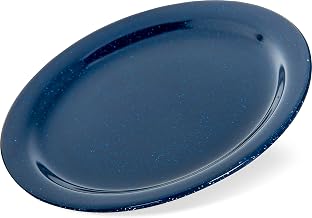 Carlisle FoodService Products Dallas Ware Reusable Plastic Plate with Rim for Buffets, Home, and Restaurants, Melamine, 9 Inches, Café Blue, (Pack of 48)