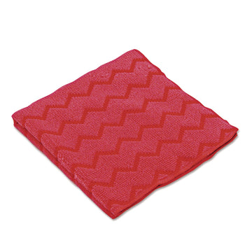 Rubbermaid HYGEN Microfiber Rags, Red, 12/Carton (FGQ62000RD00)