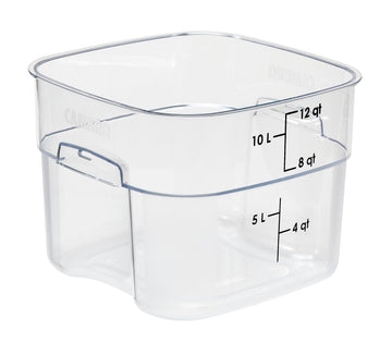 FreshPro Clear Food Container 12QT by Cambro – 28.9 cm x 21.6 cm, 1.9 liters, Polycarbonate (PC), Clear, Model 12SFSPROCW135